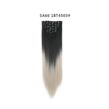Load image into Gallery viewer, 7pcs/Set Long Straight Hair Extension Wig Gradient High Tempreture Synthetic Hairpiece Clip in Red Women Hair Extensions