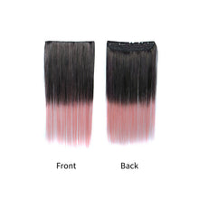 Load image into Gallery viewer, Gradient Color Wig Piece High-temperature Silk Synthetic Hair Women False Hair Piece Wig Straight Hair Hair Clip
