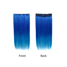 Load image into Gallery viewer, Gradient Color Wig Piece High-temperature Silk Synthetic Hair Women False Hair Piece Wig Straight Hair Hair Clip