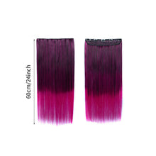 Load image into Gallery viewer, Gradient Color Wig Piece High-temperature Silk Synthetic Hair Women False Hair Piece Wig Straight Hair Hair Clip