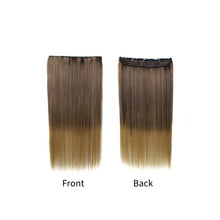 Load image into Gallery viewer, Gradient Color Wig Piece High-temperature Silk Synthetic Hair Women False Hair Piece Wig Straight Hair Hair Clip