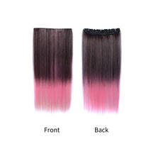 Load image into Gallery viewer, Gradient Color Wig Piece High-temperature Silk Synthetic Hair Women False Hair Piece Wig Straight Hair Hair Clip