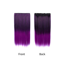 Load image into Gallery viewer, Gradient Color Wig Piece High-temperature Silk Synthetic Hair Women False Hair Piece Wig Straight Hair Hair Clip