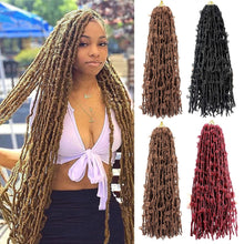 Load image into Gallery viewer, Butterfly Faux Crochet Goddess Braids Wig Looped Distressed Butterfly Soft Locs Crochet Dreadlocks Synthetic Hair Extension