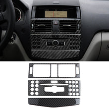 Load image into Gallery viewer, 3Pcs/Set Carbon Fiber Car Center Console Air Outlet Conditioner CD Panel Mid Air Vent Cover Trim For Mercedes Benz C class W204 2007-2010