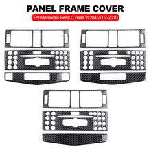 Load image into Gallery viewer, 3Pcs/Set Carbon Fiber Car Center Console Air Outlet Conditioner CD Panel Mid Air Vent Cover Trim For Mercedes Benz C class W204 2007-2010