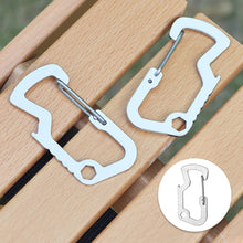 Load image into Gallery viewer, Outdoor Portable Multi-Functional EDC D Shape Carabiner Climbing Buckle Key Ring Emergency Survival Tool
