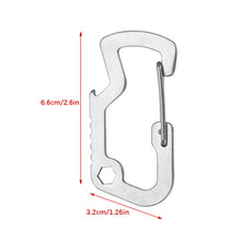 Load image into Gallery viewer, Outdoor Portable Multi-Functional EDC D Shape Carabiner Climbing Buckle Key Ring Emergency Survival Tool