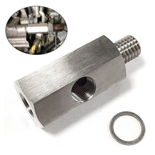 Load image into Gallery viewer, Stainless Steel 1/8"NPT Female To M10 Car Oil Pressure Sensor Connector Joint to NPT Tee Adapter Turbo Accessories Adapter