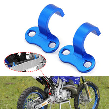 Load image into Gallery viewer, 2Pcs Motorcycle Rear Brake Hose Clamp Guide Modified Brake Line Clamp Protector Aluminum Blue For Yamaha YZ125 YZ250 YZ250F YZ450F YZ85