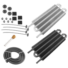 Load image into Gallery viewer, 4 Row Universal Car Oil Cooler Modified Set Aluminum Remote Transmission Oil Cooler Auto-Manual Radiator Converter Kit