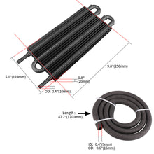 Load image into Gallery viewer, 4 Row Universal Car Oil Cooler Modified Set Aluminum Remote Transmission Oil Cooler Auto-Manual Radiator Converter Kit