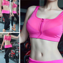 Load image into Gallery viewer, Front Zipper Sports Women's Bra Sexy Underwear Adjustable Strap S-5XL Running Gym Fitness Brassiere Shockproof Breathable without Underwire Bralette