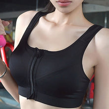 Load image into Gallery viewer, Front Zipper Sports Women's Bra Sexy Underwear Adjustable Strap S-5XL Running Gym Fitness Brassiere Shockproof Breathable without Underwire Bralette