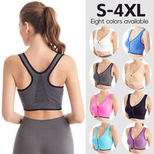 Load image into Gallery viewer, Front Zipper Seamless Sports Women's Bra Sexy Underwear Adjustable Strap S-4XL Running Gym Fitness Brassiere Shockproof Breathable without Underwire Bralette