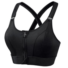 Load image into Gallery viewer, Women Sports Bras Underwear S-5XL Tights Crop Top Yoga Vest Front Zipper Plus Size Adjustable Strap Shockproof Gym Fitness Athletic Brassiere