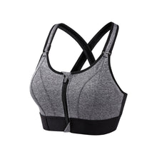 Load image into Gallery viewer, Women Sports Bras Underwear S-5XL Tights Crop Top Yoga Vest Front Zipper Plus Size Adjustable Strap Shockproof Gym Fitness Athletic Brassiere