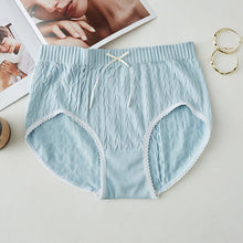 Load image into Gallery viewer, Women's Plus Size Underwear Pure Cotton Crotch Sexy Shorts High Waist Bow Seamless Lace Briefs Triangular Breathable Female Panties Underpants