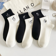 Load image into Gallery viewer, New Style Black & White Design Girls Cute Socks Women Cartoon Fashion Harajuku Short Breathable Sweat Absorption Soft Sock