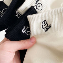 Load image into Gallery viewer, New Style Black & White Design Girls Cute Socks Women Cartoon Fashion Harajuku Short Breathable Sweat Absorption Soft Sock