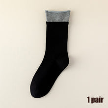 Load image into Gallery viewer, New Korean Fashion Women Cotton Roll Rim Socks Student Sport Cute Stocking Socks Fake Two Pieces Contrast Color Middle Tube Socks For Girls