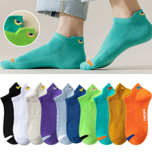 Load image into Gallery viewer, Men Bright Color Devil's Eye Cotton Ankle Socks Athletic Casual Solid Comfortable Breathable Sweat Absorption Sock Street Fashion Sport Travel Running Socks