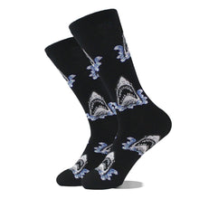 Load image into Gallery viewer, Men Cartoon Animal Midtube Socks Combed Fashion Hip Hop Trend Harajuku Shark Clown Skateboard Oil Painting Colorful Happy Funny Long Cotton Socks