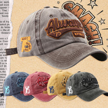 Load image into Gallery viewer, Adjustable Antique Finish and Water-washing Finish Hat Letter Embroidery Casual Outdoor Baseball Unisex Cap Men Street Trend Cool Cap Sun Hat Peaked Cap