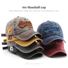 Load image into Gallery viewer, Adjustable Antique Finish and Water-washing Finish Hat Letter Embroidery Casual Outdoor Baseball Unisex Cap Men Street Trend Cool Cap Sun Hat Peaked Cap