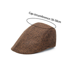 Load image into Gallery viewer, Men British Cotton Linen Beret Entleman Duckbill Breathable Caps Linen Hat Boy Linen Outdoor Street Hats Leisure Sports Sun Caps