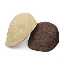 Load image into Gallery viewer, Men British Cotton Linen Beret Entleman Duckbill Breathable Caps Linen Hat Boy Linen Outdoor Street Hats Leisure Sports Sun Caps