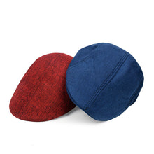Load image into Gallery viewer, Men British Cotton Linen Beret Entleman Duckbill Breathable Caps Linen Hat Boy Linen Outdoor Street Hats Leisure Sports Sun Caps