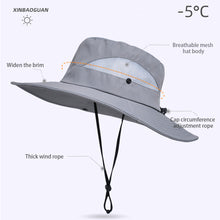 Load image into Gallery viewer, New Sun Protection Wide Brim Fishing Hat Summer Breathable Mesh Camping Hiking Caps Anti-UV Sun Hat Mountaineering Caps Panama Hat for Women and Men