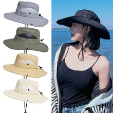 Load image into Gallery viewer, New Sun Protection Wide Brim Fishing Hat Summer Breathable Mesh Camping Hiking Caps Anti-UV Sun Hat Mountaineering Caps Panama Hat for Women and Men