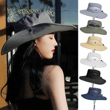 Load image into Gallery viewer, New Sun Protection Wide Brim Fishing Hat Summer Breathable Mesh Camping Hiking Caps Anti-UV Sun Hat Mountaineering Caps Panama Hat for Women and Men