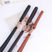 Load image into Gallery viewer, PU Leather Thin Belt Women's Fashion Casual Accessories Luxury Design Girdle Korean Corset Adjustable Metal Buckle Waist Decoration For Female