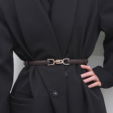 Load image into Gallery viewer, PU Leather Thin Belt Women's Fashion Casual Accessories Luxury Design Girdle Korean Corset Adjustable Metal Buckle Waist Decoration For Female