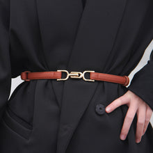 Load image into Gallery viewer, PU Leather Thin Belt Women's Fashion Casual Accessories Luxury Design Girdle Korean Corset Adjustable Metal Buckle Waist Decoration For Female