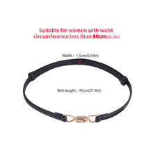Load image into Gallery viewer, PU Leather Thin Belt Women's Fashion Casual Accessories Luxury Design Girdle Korean Corset Adjustable Metal Buckle Waist Decoration For Female