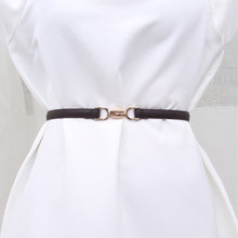 Load image into Gallery viewer, PU Leather Thin Belt Women's Fashion Casual Accessories Luxury Design Girdle Korean Corset Adjustable Metal Buckle Waist Decoration For Female