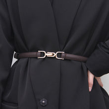 Load image into Gallery viewer, PU Leather Thin Belt Women's Fashion Casual Accessories Luxury Design Girdle Korean Corset Adjustable Metal Buckle Waist Decoration For Female