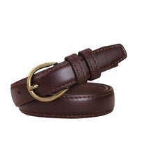 Load image into Gallery viewer, Women's Belt Fashionable Round Buckle Belt With Jeans Cargo Pants Skirt Thin Belt Soft Pu Belt Korea Soft Thin Black Brown Belt