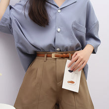 Load image into Gallery viewer, PU Leather Thin Belt Women's Fashion Casual Accessories Luxury Design Girdle Korean Adjustable Metal Buckle Waist Decoration For Female