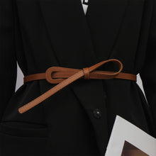 Load image into Gallery viewer, PU Leather Thin Knot Belt Women's Fashion Casual Accessories Luxury Design Girdle Korean Corset Adjustable Metal Buckle Waist Decoration For Female