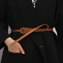 Load image into Gallery viewer, PU Leather Thin Knot Belt Women's Fashion Casual Accessories Luxury Design Girdle Korean Corset Adjustable Metal Buckle Waist Decoration For Female