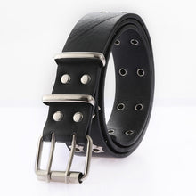 Load image into Gallery viewer, Star Eye Rivet Women's Belt Double Row Needle Buckle Fashion Men's Belt PU Leather Belt Hip Hop Punk Rock Style Jeans Belt