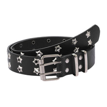 Load image into Gallery viewer, Star Eye Rivet Women's Belt Double Row Needle Buckle Fashion Men's Belt PU Leather Belt Hip Hop Punk Rock Style Jeans Belt