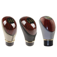 Load image into Gallery viewer, Universal Car 5 Speed Lever Shift Knob Wooden PU Leather Truck Manual Gear Stick Knob Shift Accessories