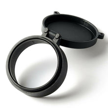 Load image into Gallery viewer, 30mm-69mm Transparent Airsoft Hunting Rifle Scope Lens Cover Flip Up Quick Spring Protection Cap Objective Lense Lid