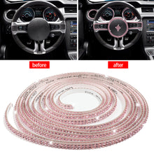 Load image into Gallery viewer, 1m/5m 3.2ft/16ft Car DIY Auto Decorative Stickers Crystal Diamond Car Decoration Accessories Double Rows Stickers Auto Interior Cover